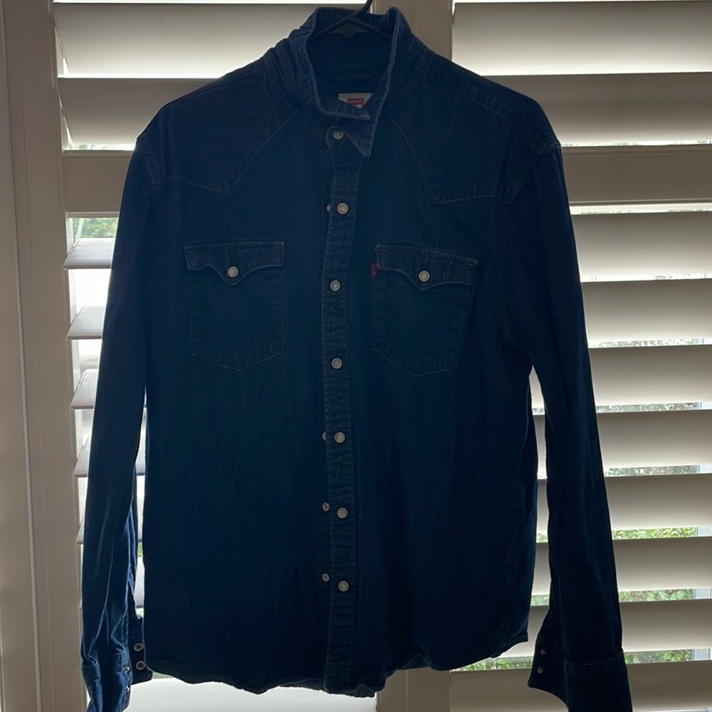 Men’s Levi Denim Shirt - Dark Indigo - Size XL